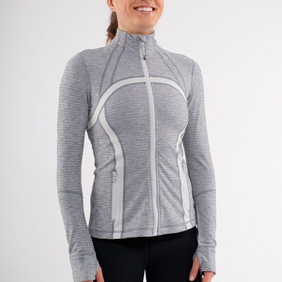 Lululemon Define Jacket pinstripes White Black sz 8 - Picture 8 of 11